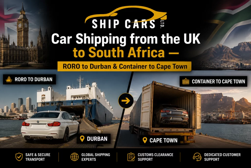 Car Shipping from the UK to South Africa — RORO to Durban & Container to Cape Town