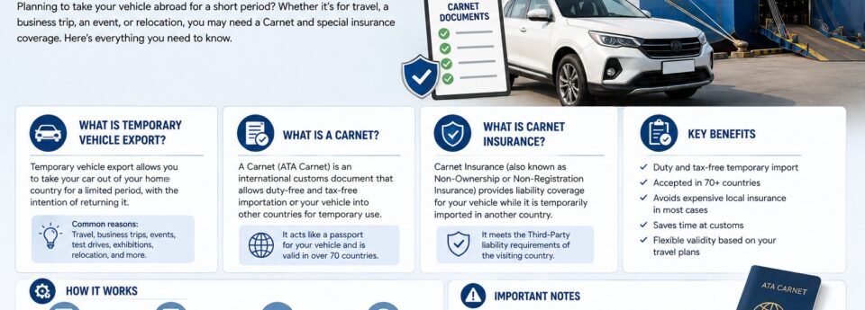 temporary vehicle export carnet insurance
