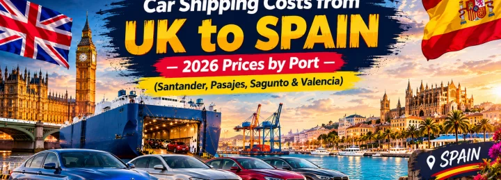 Car Shipping Costs from UK to Spain — 2026 Prices by Port (Santander, Pasajes, Sagunto & Valencia)