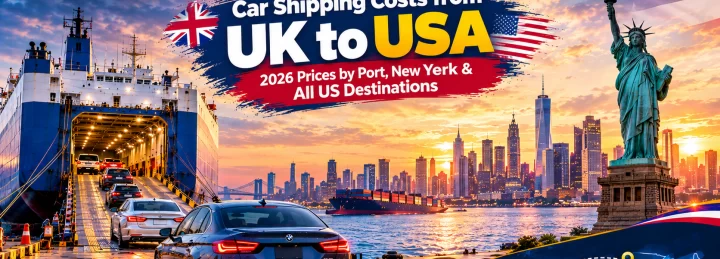 Car Shipping Costs from UK to USA — 2026 Prices by Port, New York & All US Destinations