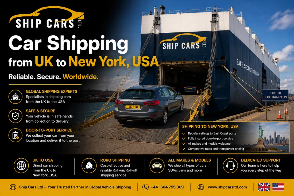 Car Shipping to New York, USA | Via RORO & Container