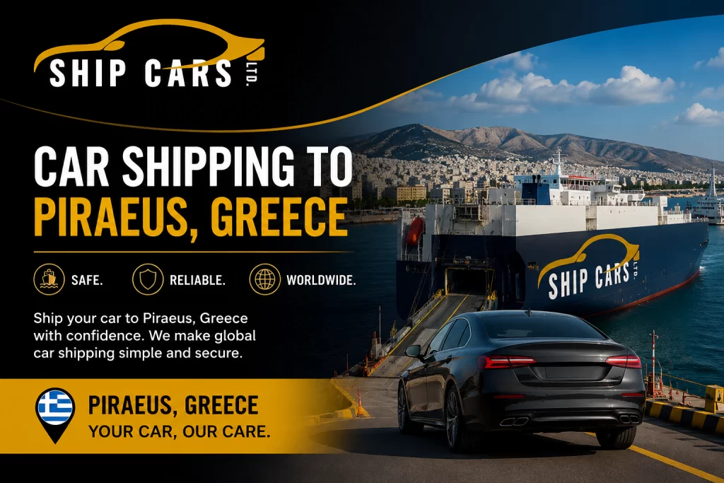 Car shipping from the UK to Piraeus, Greece — RoRo and container services via Port of Piraeus
