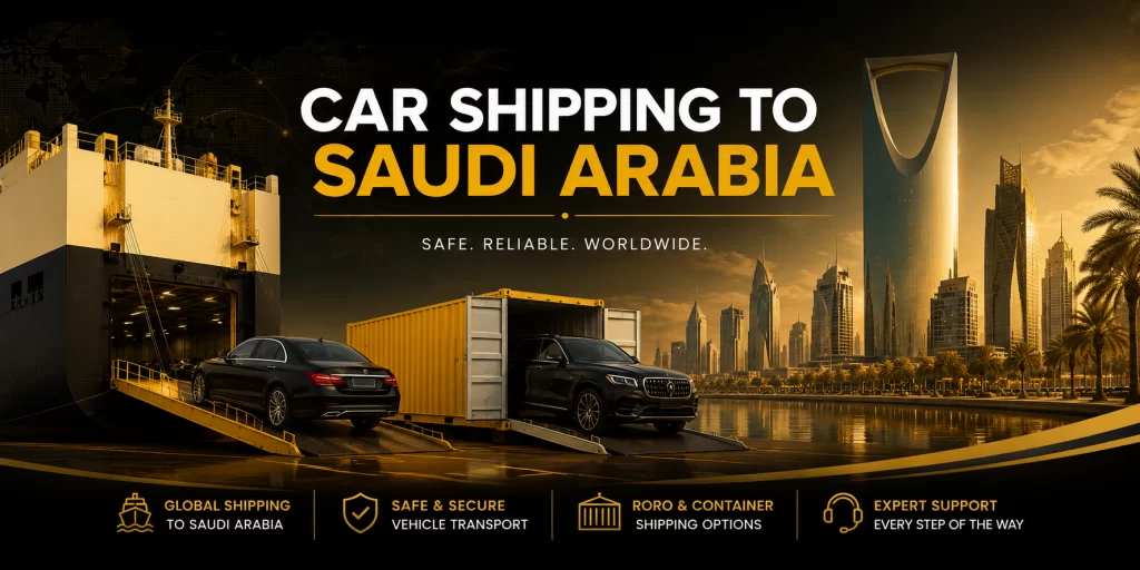 Car shipping from the UK to Saudi Arabia — RoRo vessel departing Southampton for Jeddah and Dammam ports, weekly sailings