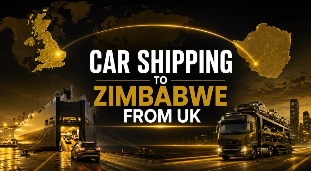 Car shipping from the UK to Zimbabwe — vehicles arriving via Walvis Bay, Namibia or Durban, South Africa, with overland delivery to Zimbabwe