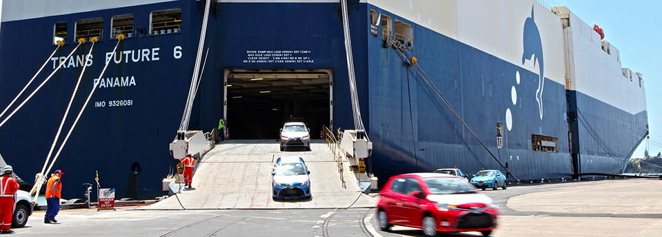 Collecting a car from the port - First Base Freight Ltd