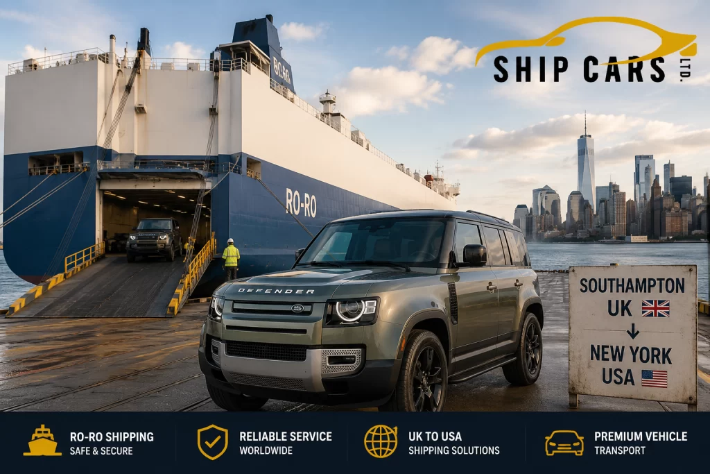 land rover defender shipping from southampton to new york