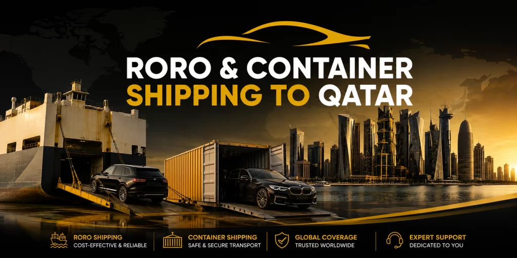 Car shipping to Qatar by trusted RORO & container service with great rates with Ship Cars Ltd